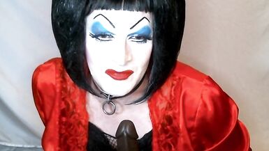 Heavy Makeup Slut Debra Pleases Daddy by Sucking BBC Dildo - 2 image