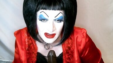 Heavy Makeup Slut Debra Pleases Daddy by Sucking BBC Dildo - 5 image