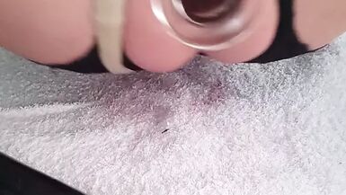 I stretch my Ass Pussy with my glass Plug - 1 image