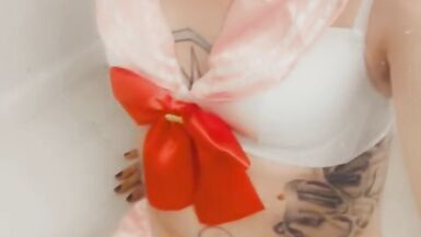 Cute Pink Bikini Cosplayer