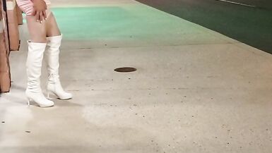 DeeDee Out for A Walk in White Boots Hoping to Hookup - 12 image