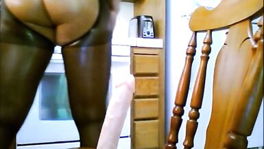 Veronica Mendez in lingerie fucks big squirting dildo - 4 image