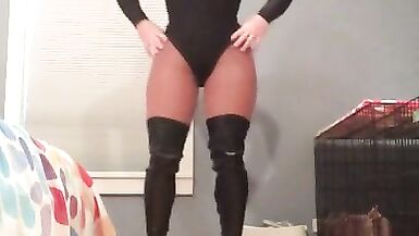 Melanie's Boots (female mask, heels, pantyhose, crossdressing, boots, high heels and bodysuit) - 3 image