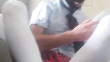 SISSY SCHOOLGIRL FUCKING her TIGHT hole with a bottle