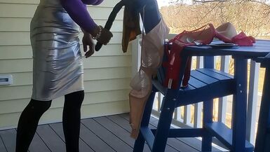 DeeDeeSlut69 in a Pink Skirt and White Top - 1 image