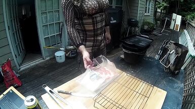 Huge Fake tits cross dresser manning the grill Cumshot finish - 11 image