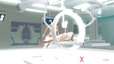 Hot sex in sci-fi med bay. 3d sexy dickgirl android fucks hard a inexperienced hottie - 11 image