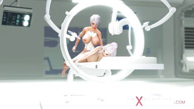 Hot sex in sci-fi med bay. 3d sexy dickgirl android fucks hard a inexperienced hottie - 15 image