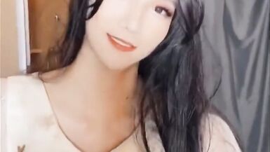 cute ladyboy pissing, masturbate and cumming on her hands for her fans - 6 image