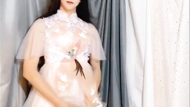 cute ladyboy pissing, masturbate and cumming on her hands for her fans - 8 image