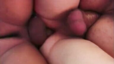 Pretty inexperienced brunette t-girl enjoys fucking in conga-line in threesome action outdoors - 13 image