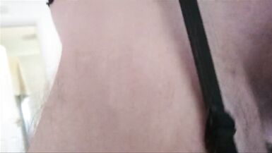 Amateur crossdresser in corset, stockings, and boots masturbates, fucks a boot and cums on myself - 8 image