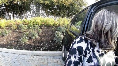 kelly cd wanking in her car on designer outlet carpark - 4 image