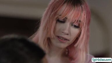 Busty tbabe Mimi Oh deepthroats and anal bareback by stepbro - 3 image