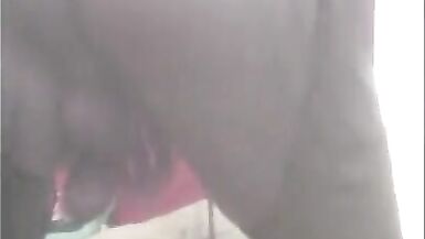 Dark hair sissy Annarios rubs her big cock and eats cum - 10 image