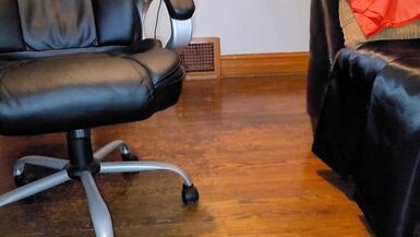 Blue lined office skirt under my desk - 11 image