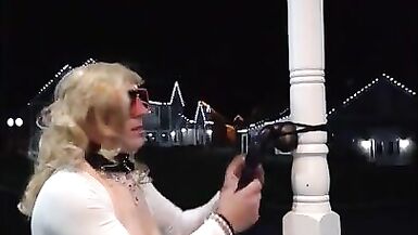 DeeDeeSlut69 at the Mall in a White Skirt - 3 image