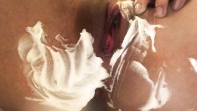 Trans Boy Shaves Soaking Wet Pussy, Plays with Asshole, Big Clit, Fingering, Cumming - 5 image