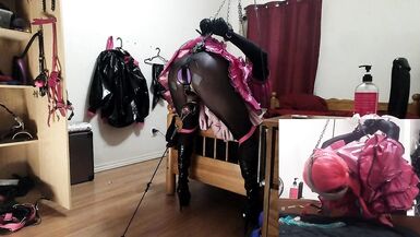 Sissy Maid Strappado Self Bondage - 13 image