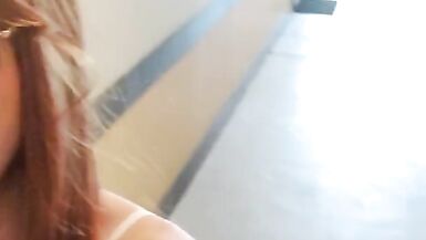 Sissy slut Bess walks outside her condo bottomless to play with herself - 10 image