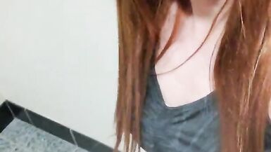 Sissy slut Bess walks outside her condo bottomless to play with herself - 4 image