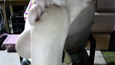 feet fetish dildo fishnet bodysuit sexy rainbow owned sex slave 666 - 5 image