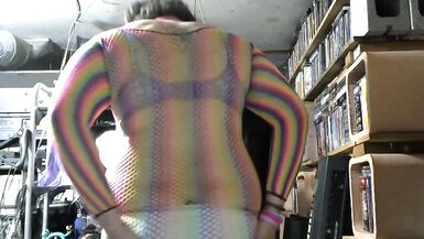 fishnet rainbow dress twerking chubby ass and nice big tits hrt - 10 image