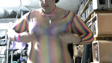 fishnet rainbow dress twerking chubby ass and nice big tits hrt - 12 image