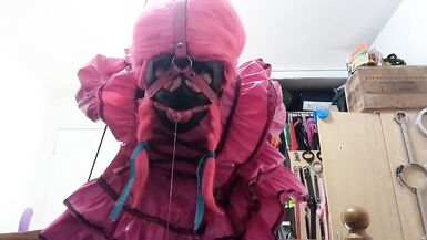 Sissy Maid Strappado ReDone with larger dildo,weights and more straps - 14 image