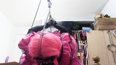 Sissy Maid Strappado ReDone with larger dildo,weights and more straps - 15 image