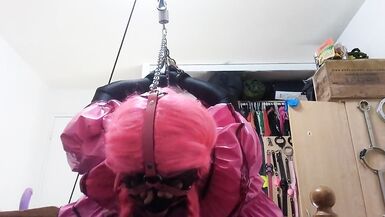 Sissy Maid Strappado ReDone with larger dildo,weights and more straps - 9 image