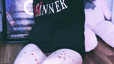 FTM Pup Self Spanking, Candle Wax, Anal Vibe, Whimpering - 2 image