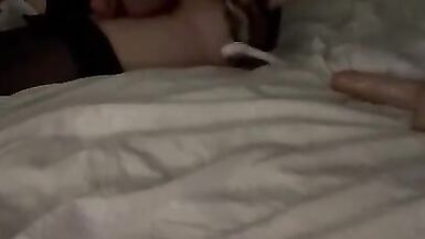 Femboy Cums on panties and then stuffs her pussy - 12 image