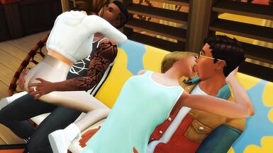 Mega Sims- Girls cheat on nerd boyfriends on vacation. (Sims 4) - 2 image