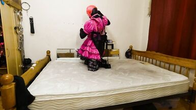 Sissy Maid Strict Armbinder Hogtie - 5 image