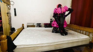 Sissy Maid Strict Armbinder Hogtie - 7 image