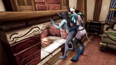 Shemale Demon Fuck Pregnant Elf in front of the Fireplace - 11 image