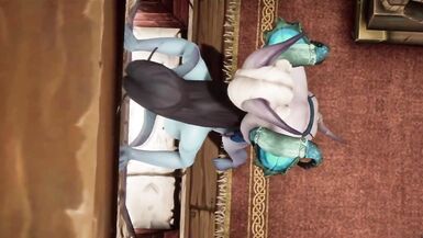 Shemale Demon Fuck Pregnant Elf in front of the Fireplace - 12 image