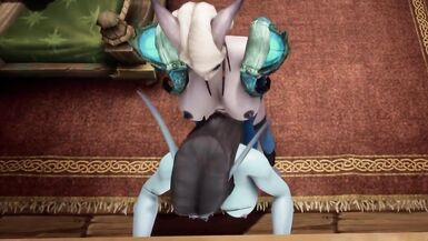 Shemale Demon Fuck Pregnant Elf in front of the Fireplace - 2 image