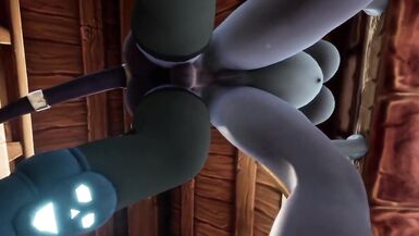 Shemale Demon Fuck Pregnant Elf in front of the Fireplace - 4 image