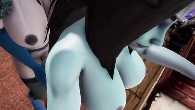 Shemale Demon Fuck Pregnant Elf in front of the Fireplace - 6 image