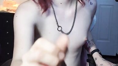 Transgirl enjoys toying and playing with herself