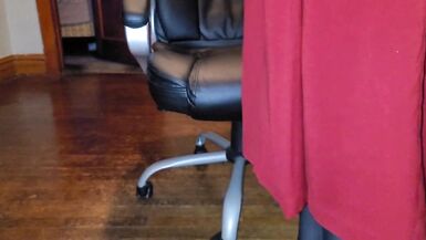 Red lined wrap skirt and black satin half slip - 2 image