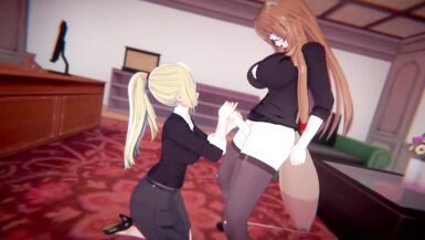 Office Busty Futas - Futa Samus x Futa Raphtalia - 2 image