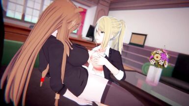Office Busty Futas - Futa Samus x Futa Raphtalia - 4 image