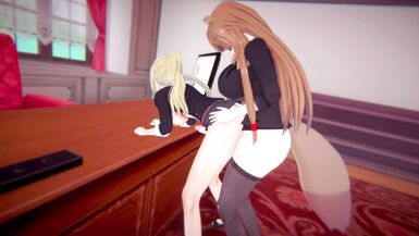 Office Busty Futas - Futa Samus x Futa Raphtalia