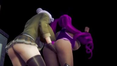 futa Meiko teachs the rules to a garyu girl in pubblic bathroom - 1 image