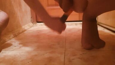 Sasha Earth fucks ass with lgbt dildo in the bathroom - 14 image