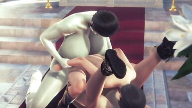 futa lady dimitrescu fucks ada wong and jill valentine - 8 image