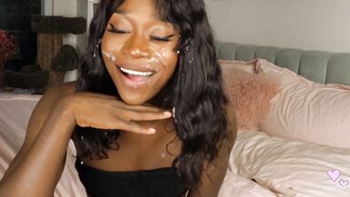 Vanniall's Biggest Self Facial Cum Shot Yet! Jacking Her Big Cock and Eating Cum - 11 image